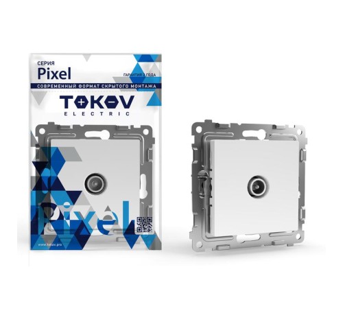 Розетка TV оконечная СП Pixel 1DB механизм бел. TOKOV ELECTRIC TKE-PX-A1O-C01 Розетка TV оконечная СП Pixel 1DB механизм бел. TOKOV ELECTRIC TKE-PX-A1O-C01